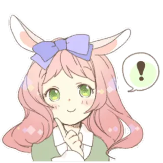 ❗ Аниме, Девочка, Кролик, Милый, Каваий, Персонаж, Зайчик telegram sticker