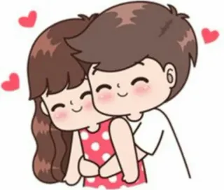 💑 爱, 情侣, 卡通, 可爱, 拥抱, 关系 whatsapp sticker
