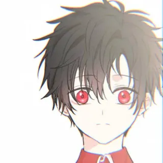 🐺 anime, chłopak, czerwone oczy, kreskówka telegram sticker