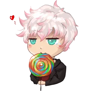 🍭 애니메이션, 치비, 막대 사탕, 카와이, 귀여운, 만화 whatsapp sticker