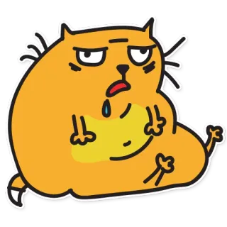 😪 cat, animal, cartoon, funny, sticker telegram sticker
