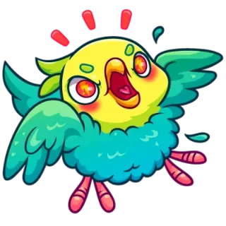 😠 鳥, 漫画, 動物, ステッカー, かわいい whatsapp sticker