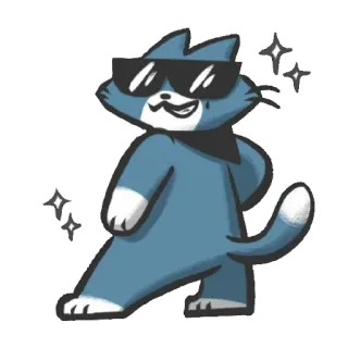😎 gato, guay, gafas de sol, animal, dibujos animados, pegatina telegram sticker