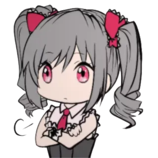 😶 Аниме, Чиби, Мультфильм, Девушка, Милый telegram sticker