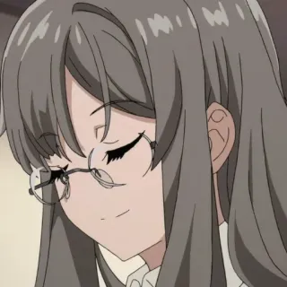 📟 Anime, Fille, Lunettes, Mignon, Sourire telegram sticker