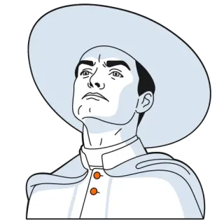 😒 homme, chapeau, cape, col, personne, portrait telegram sticker