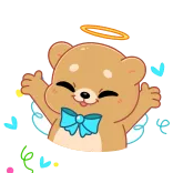 🥳 beruang, malaikat, aura, imut, kartun, hewan, sayap telegram sticker