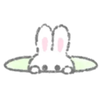 🍙 lapin, lapinou, dessin animé, animal, mignon telegram sticker