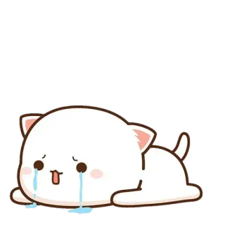 😭 울음, 슬픈, 고양이, 눈물, 귀여운, 귀여운, 감정 telegram sticker