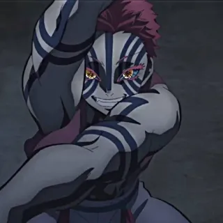 ✊ Akaza Demon Slayer ดาบพิฆาตอสูร, อาคาสะ, อนิเมะ, ต่อสู้, ปีศาจ telegram sticker