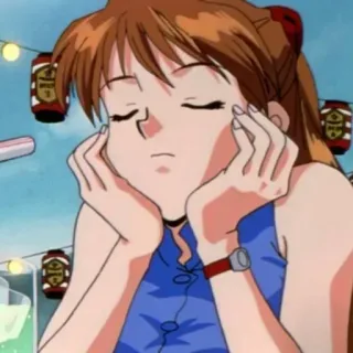 ❤️ Asuka Evangelion anime, cartoon, girl, character, Asuka, Evangelion telegram sticker