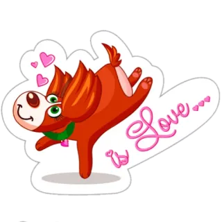 😍 is Love... cane, amore, cuore, carino, cartone animato whatsapp sticker