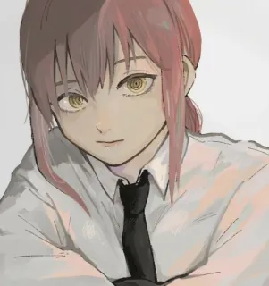 ⛓ Makima Chainsaw Man Аниме, Манга, Персонаж, Макима, Человек-бензопила telegram sticker