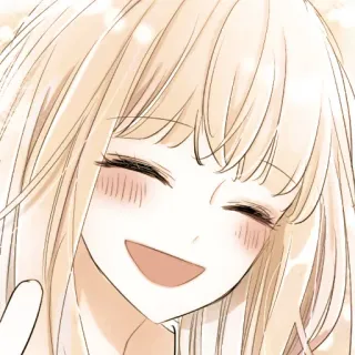 🦊 Anime, Manga, Meisje, Glimlach, Schattig, Kunst, Illustratie telegram sticker