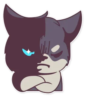 👿 猫, 動物, ステッカー, 怒り, 漫画 telegram sticker
