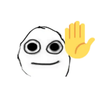 ✋ Dibujos animados, Emoji, Mano, Cara, Saludando whatsapp sticker