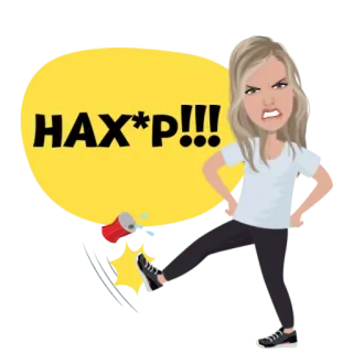 🖕 HAX*P!!! kata kasar, disensor, jengkel, kartun, stiker, marah telegram sticker