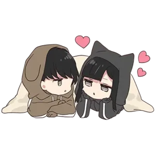 🌟 การ์ตูน, คู่รัก, ความรัก, น่ารัก, อนิเมะ, โรแมนติก telegram sticker