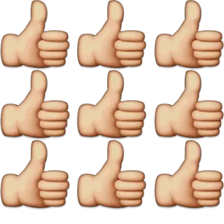 👍 Pulgar arriba, Me gusta, Aprobación, Emoji, Gesto de mano whatsapp sticker