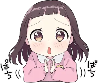 👏 ぱち ぱち anime, ragazza, carina, kawaii, bambina, cartone animato telegram sticker