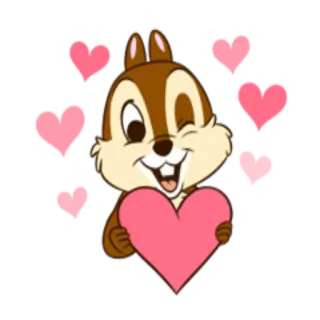 💖 Chipmunk chipmunk, cartoon, heart, love, animal, cute, disney telegram sticker