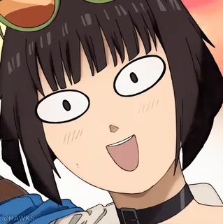 🫥 anime, cartoon, sticker, funny, excited, manga whatsapp sticker