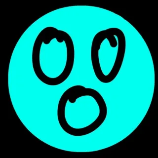 😮 emoji, shocked, surprised, cartoon whatsapp sticker