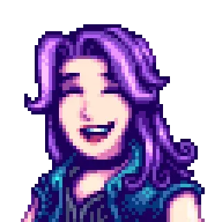😄 Abigail Stardew Valley Abigail, Stardew Valley, videojuego, pixel art, pelo morado telegram sticker