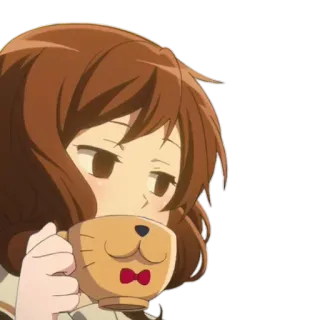 🍙 Anime, Garota, Bebendo, Café, Fofo, Kawaii, Copo, Chá telegram sticker