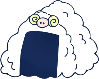 🍙 โอนิกิริ, อาหาร, ญี่ปุ่น, การ์ตูน, ข้าวปั้น telegram sticker