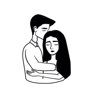 ❤ Liebe, Paar, Umarmung, Romantik, Zuneigung whatsapp sticker