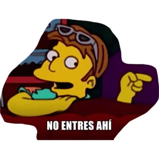 🚫 NO ENTRES AHÍ Simpsonowie, kreskówka, hiszpański, zakaz wstępu, ostrzeżenie telegram sticker