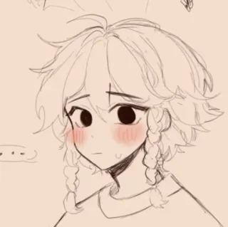 🌟 ... Anime, Manga, Szkic, Rysunek, Kreskówka, Postać telegram sticker
