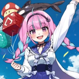 🔮 Minato Aqua Hololive Anime, Vtuber, Idol, Rambut Pink, Kartun, Lucu, Kawaii, Minato Aqua telegram sticker