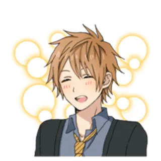 ☺️ anime, cartoon, character, happy, cute, smiling, person telegram sticker