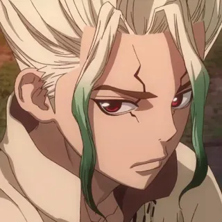 🧐 Senku Ishigami Dr. Stone Anime, Dr. Stone, Senku Ishigami, Personaje, Retrato telegram sticker