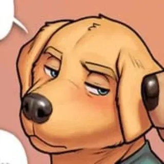 😒 dog, cartoon, animal, tired, furry whatsapp sticker