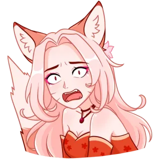 😧 Anime, Kartun, Gadis rubah, Kawaii, Imut telegram sticker