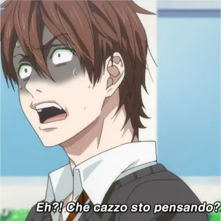 😱 Eh?! Che cazzo sto pensando? anime, chocado, italiano, expressão, masculino telegram sticker