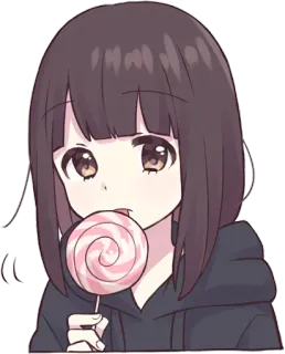 🍭 anime, girl, lollipop, cute, sweet telegram sticker