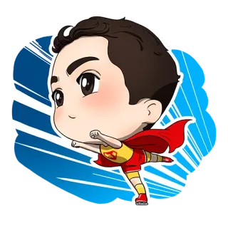 ✊ kartun, superhero, terbang, Superman whatsapp sticker