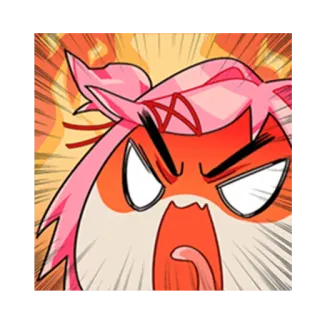 🤬 angry, expression, cartoon, pink, rage, frustration telegram sticker