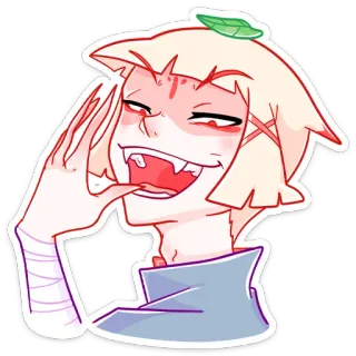 🧛‍♂ Anime, Cartone animato, Personaggio, Sticker, Divertente, Vampiro, Zanne whatsapp sticker