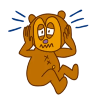 😣 Cartoon, Bär, Traurig, Ängstlich, Besorgt whatsapp sticker