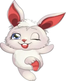 😉 兔子, 卡通, 可爱, 动物, 卡哇伊, 异想天开, 古灵精怪 whatsapp sticker