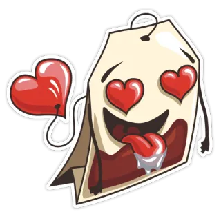 😍 ถุงชา, ความรัก, หัวใจ, การ์ตูน, น่ารัก, สติกเกอร์, คาวาอิ telegram sticker
