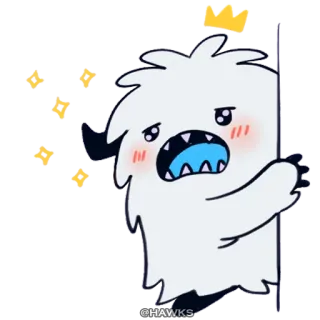 ✨ @HAWKS Cartoon, Monster, Süß, Weiß, Fluffig, Kawaii telegram sticker
