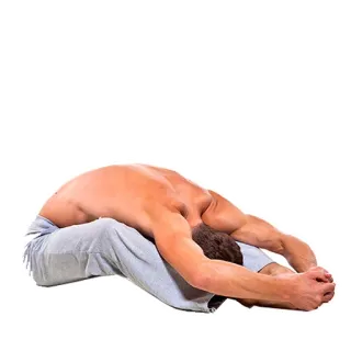 🙁 man, yoga, stretching, exercise, fitness, seated forward bend telegram sticker