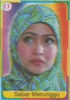 😪 Sabar Menunggu mulher, hijab, retrato, indonésio, texto telegram sticker