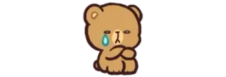 😢 triste, oso, llorando, dibujos animados, emoji whatsapp sticker